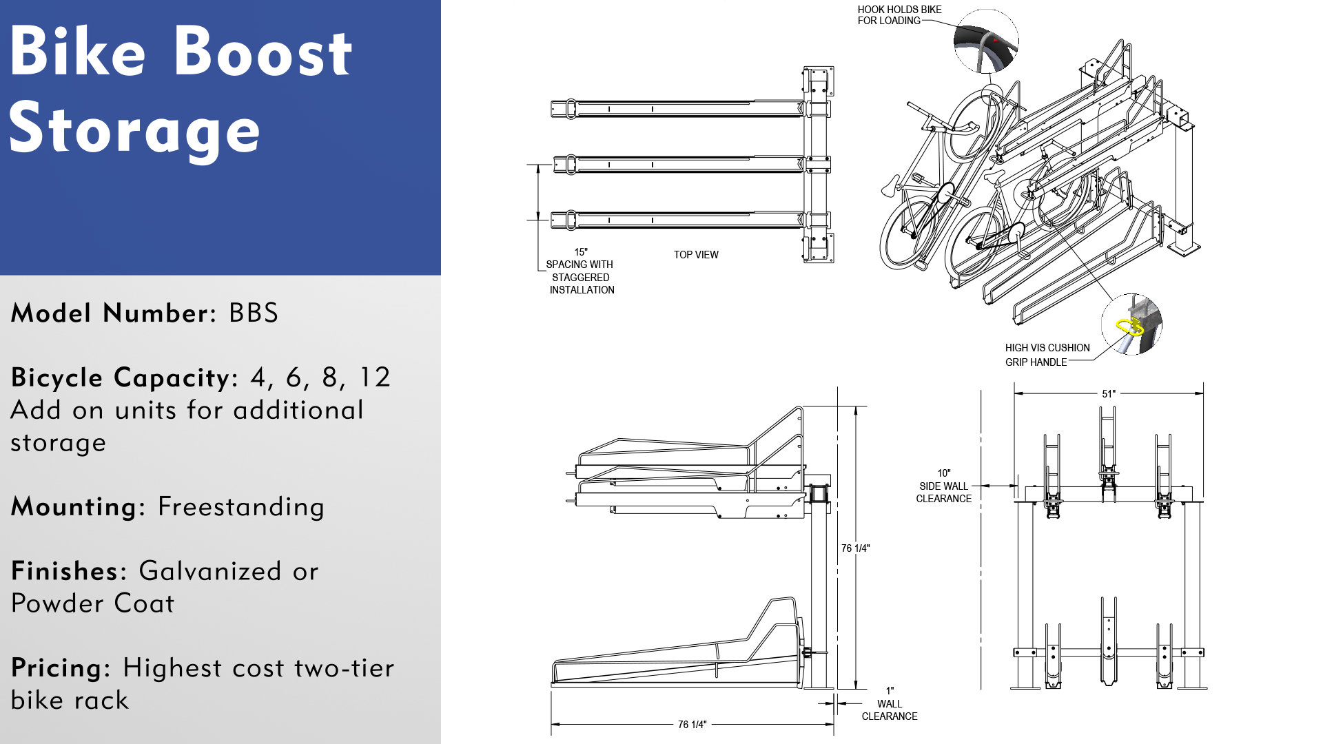 bike rack size