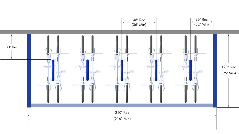 Bike Corral Layout-with Racks Perpendicular to Curb