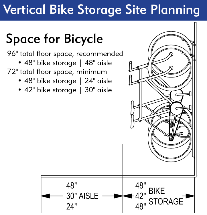 wall mounted bike rack height