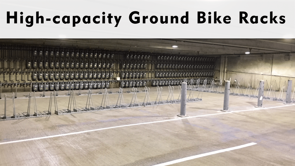 High Capacity Ground Bike Storage Racks