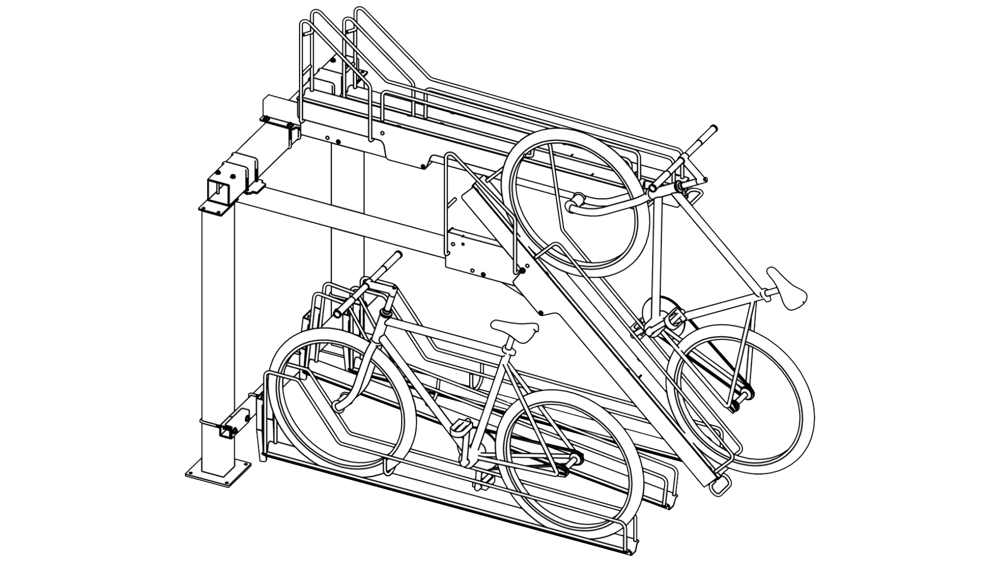 Lift Assisted Two Tier Bike Rack