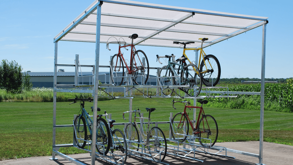 Madrax Bike Shed with Two Tier Bike Parking