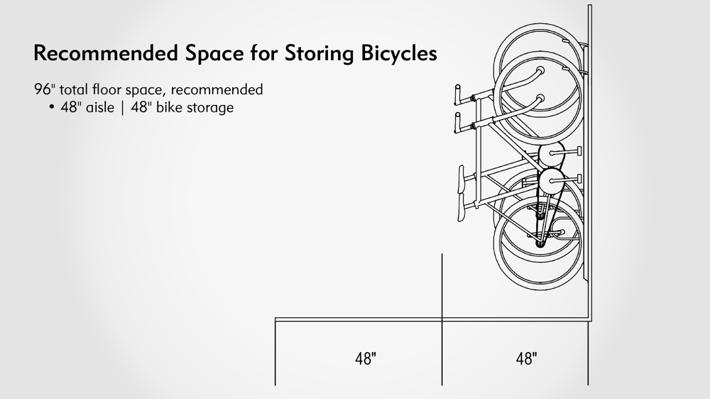 Vertical Bike Racks Aisle Space Dimensions